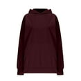 thumbnail image 5 of SuTry Women's Winter Casual Christmas Solid Round Neck Long Sleeve Pullover Blouse Sweatshirts for Holiday Easy to Pair Cozy Look(Red#1,M), 5 of 5