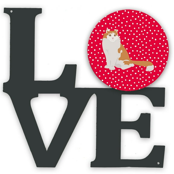 American Curl Cat Love Metal Wall Artwork LOVE