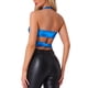 thumbnail image 3 of TOP HALTER METÁLICO INSPIRE CHIC PARA MUJERES CON ESCOTE EN V PROFUNDO Y ESPALDA DESCUBIERTA, TOP CROP HOLOGRÁFICO TALLA XL AZUL, 3 of 6