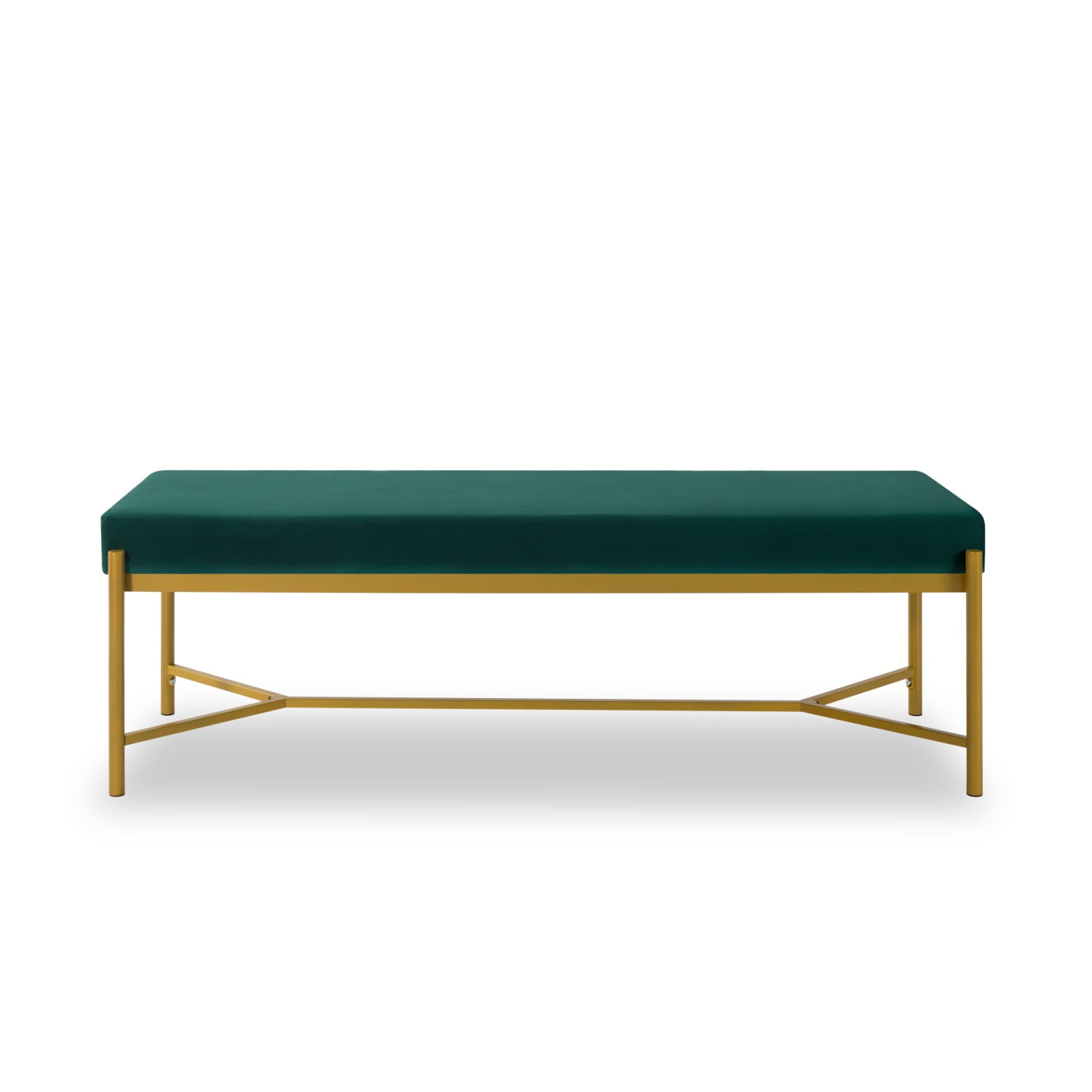 Kadyn Long Upholstered Bench, Metal Entryway Bench for Bedroom, Modern Velvet End of Bed Bench for Entryway, Dark Green Kadyn Long Upholstered Bench, Metal Entryway Bench for Bedroom, Modern Velvet End of Bed Bench for Entryway, Dark Green