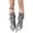 Gray, variant on Split Flared Leg Covers for Women Punk Streetwear Footless Socks with Cargo Pockets & Adjustable Ties