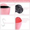 thumbnail image 4 of 7 Pack Self-Watering Flower Pot, Wall Hanging Plastic Planter with Removable Basket Cotton Rope and Hooks for Indoor Garden, Pink, Medium, 4 of 7