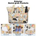 thumbnail image 2 of Tote Bag for Women - Corgi Dog and Flower Florals Shoulder Bag - Large Utility Work Duffle Bag with Zipper Handbag for Travel, Work, Sprots, 2 of 5