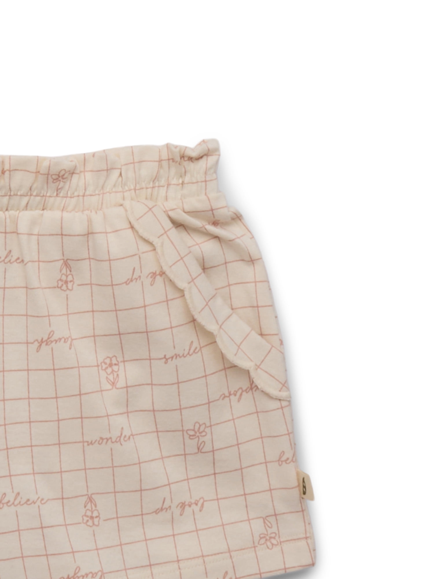 easy-peasy Toddler Girls Organic Jersey Sleeve Tee & Scallop Shorts Set, 2-Piece, Sizes 18M-5T