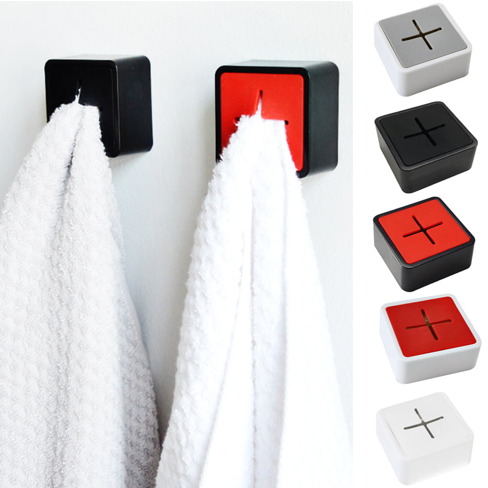 GothYor Youngle 6 Pcs Self Adhesive Towel Hooks Round Tea Towel Holder Wall Mount Hook for Bath Bathroom Shower Outdoor Towel Hooks Adhesive Hooks