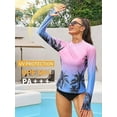 thumbnail image 3 of Beautyin Women Rash Guard Swimsuit Long Sleeve UV Protection Quick-drying Lightweight Printed Shirt with Thumb Holes, 3 of 6