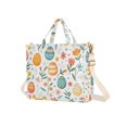 thumbnail image 7 of FORMRS Womens Corduroy Tote Bag Crossbody Shoulder Handbag with Pocket, Floral Easter Eggs, 7 of 7