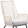 thumbnail image 4 of Armen Living LCMPCHNAT Marco Chaise Longue Intérieure Extérieure en Acier avec Corde à Ressorts Naturels et Coussin Gris, 4 of 7