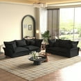 thumbnail image 6 of 90.55"3 Seats Sofas ,Soft Velvet Fabric,Convertible Into Chaise Lounge,Comfy Deep Seat For Living Room Or Bedroom, 6 of 9