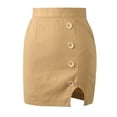 thumbnail image 3 of IROINNID Elastic Waist Short Skirts For Women Fashion High Waist Slim Color Buttock Wrapping Skirt Solid Color Skirt, 3 of 8