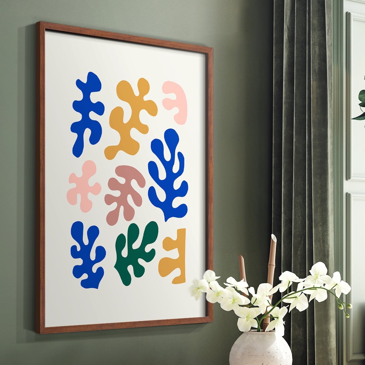 Matisse CDLXV in Brown Solid Wood Framed Print No Nail Hanging