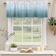 thumbnail image 3 of Coastal Wave Valances for Windows, Decorative Rod Pocket Window Valance Curtains, Summer Ocean Nautical Beach Ombre Sky Blue Short Curtain Drapes for Kitchen/Living Room, 2 Panels, 42" W x 18" L, 3 of 8