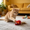 thumbnail image 6 of Star Style Plush Mouse Cat Toy 5.5 Inch, Mixed Color Feather Tail Simulated Mouse for Kittens, Red, 6 of 6