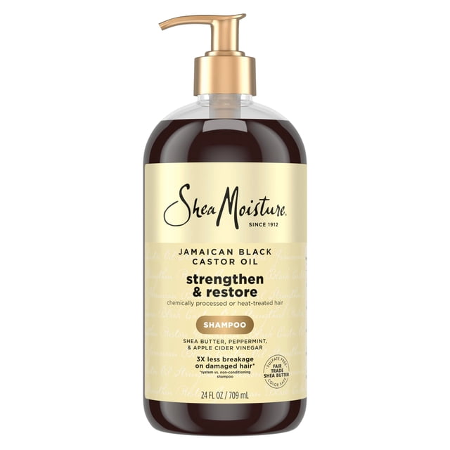 SHEA MOISTURE SheaMoisture Strengthen and Restore Shampoo for Damaged Hair Strengthen & Grow to Cleanse and Nourish 24 oz