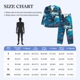 thumbnail image 4 of Salouo Blue Iceberg Leaf Wolf Print Button-Front Long Sleeve Pajama Set for Men, Soft 2Pjs Men's Long Sleeve Sleepwear-X-Large, 4 of 7