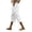 1214#White, variant on Linen Pedal Pushers for Women Lightweight Summer Side Buttons Linen Capri Pants Casual Elastic Waist Gauze Pants 2026 White L