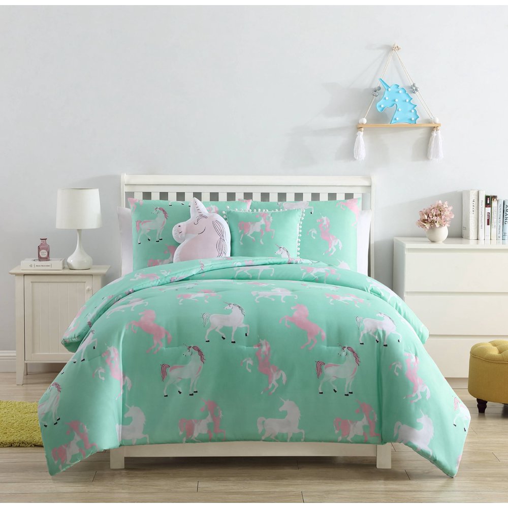 VCNY Home Tie Dye Unicorn Kids Comforter Set, Full, Pink/Aqua Walmart