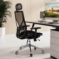thumbnail image 4 of Costway Chaise de Bureau Ergonomique avec Appui-Tête Réglable, Dossier Inclinable, Accoudoirs 3D, 4 of 10