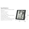 thumbnail image 3 of Termo higrómetro Reloj de pared digital con temperatura y humedad Pantalla grande de 8.6 '' Hora / Fecha / Semana Despertador y repetición ℃ / ℉ Seleccionable Termohigrómetro de interior Monitor, 3 of 5