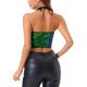 thumbnail image 3 of Top corto de lentejuelas INSPIRE CHIC para mujer con escote halter recortado y brillante, metálico XL azul verde, 3 of 5