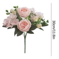 thumbnail image 6 of Green Peony Artificial Flowers for Decoration Faux Rose Fake Bouquet Silk Arrangements Table Centerpiece for Vase Cake Topper Bridal Baby Shower, 6 of 7
