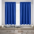 thumbnail image 3 of HBBKVI Set of 2 Luxury Silk Blackout Curtains 38" × 63", Rod Pocket Thermal Insulated Curtains for Living Room Bedroom, Noise Reduction Curtain Panels Blue, 3 of 5