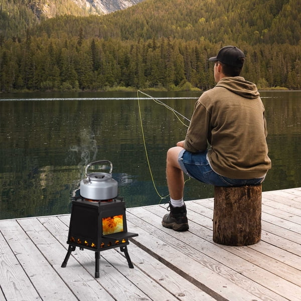 Alvantor Portable Wood Stove with Alloy Steel Body and Foldable Legs