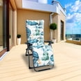thumbnail image 4 of Buytoshop 67"x 22"&nbsp; Chaise Lounger Cushion, Recliner Rocking Chair Sofa Mat Deck Chair Cushion, White_BlueLeaf, 4 of 7