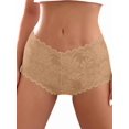 thumbnail image 2 of Women's Scalloped Leaf Lace Mid Rise Hipster Panties Coffee L, 2 of 7