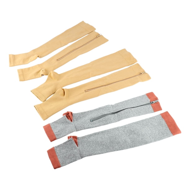 3 pares de calcetines de compresión con cremallera, transpirables, con punta abierta sobre la pantorrilla, calcetines deportivos de compresión para hombres y mujeres, ciclismo XXL