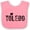 Pink and White, variant on Inktastic Toledo, Ohio Distressed Font Boys or Girls Baby Bib