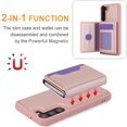 thumbnail image 2 of for Samsung Galaxy S23 Plus 2 In 1 Detachable Magnetic Card Slots Back Case, PU Leather RFID Blocking Kickstand Fashion Shockproof Protective Phone Case Cover for Samsung Galaxy S23 Plus, Rosegold, 2 of 9