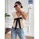 thumbnail image 4 of Blusa De Verano Con Volantes Y Lazo En Color Albaricoque, 4 of 30