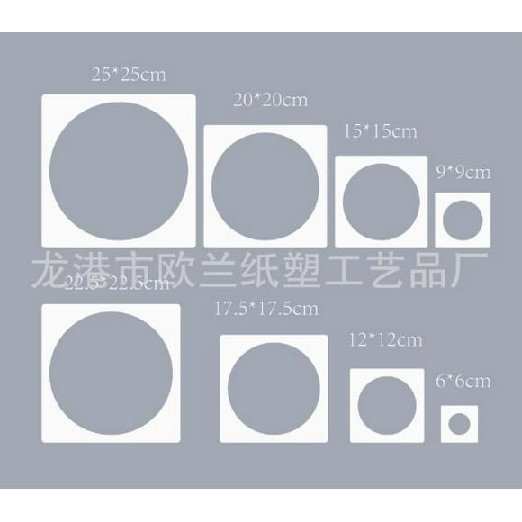Circle Templates Pet White 8Pcs 4.7In