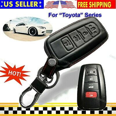 Dobrev 4B Genuine Leather Case Protector Fob Cover Keyless Entry Remote Skin Holder for Toyota 2019 Camry RAV4 2020 Highlander 2019 Avalon Smart Key