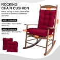 thumbnail image 5 of JIAN YA NA 2 Piece Set Non-Slip Rocking Chair Cushions with Thick Padding Includes Seat Pad & Back Pillow with Ties for Living Room Rocker(Wine Red), 5 of 9