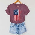 thumbnail image 6 of Tops under $5! Yrmaups Summer Blouse for Women USA Flag Star Fourth July Comfy Blouse Crew Neck Short Sleeve Patriotic Lightweight Tunics Clothes, 6 of 7