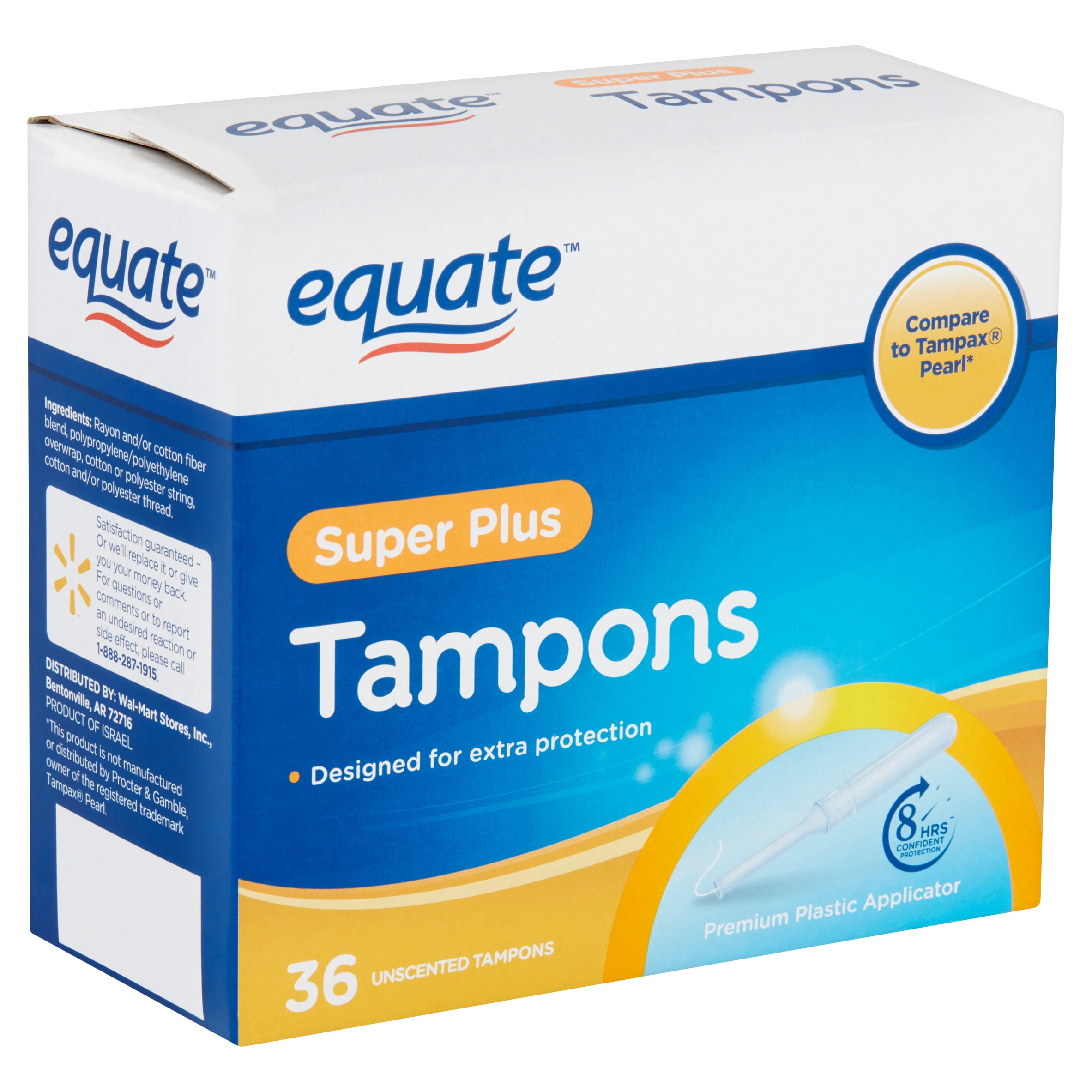 Equate Super Plus Absorbency Unscented Tampons with Plastic Applicators