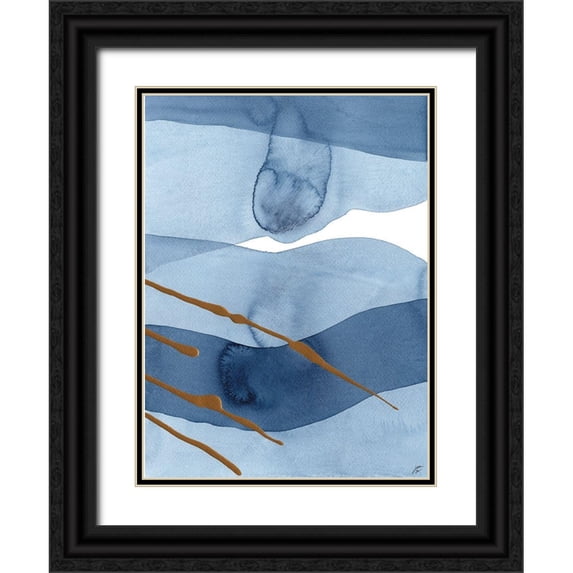 Lee, Judson 19x24 Black Ornate Wood Framed with Double Matting Museum Art Print Titled - Blue and Gold III