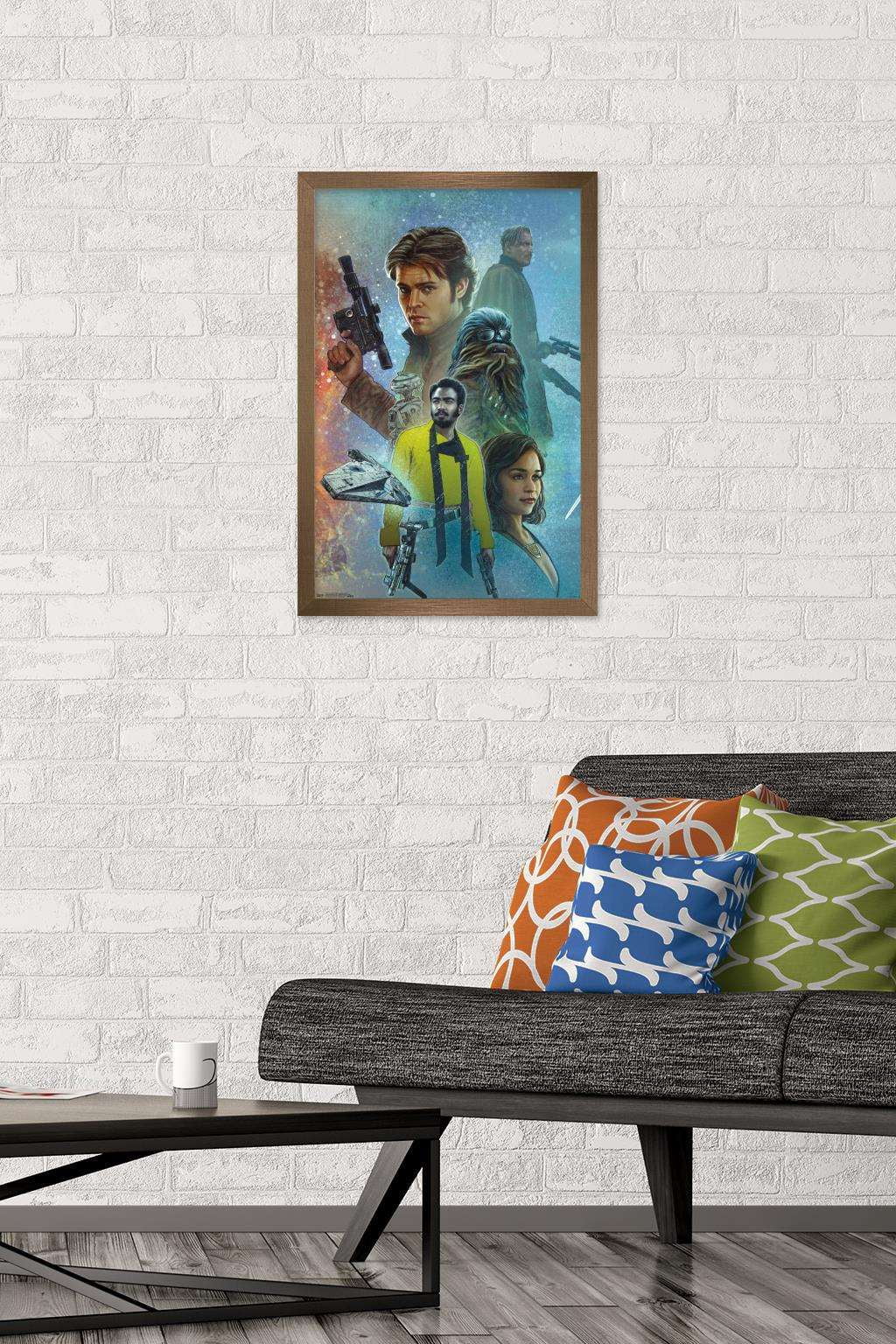Star Wars: Solo - Celebration Mural Wall Poster, 14.725" x 22.375", Framed