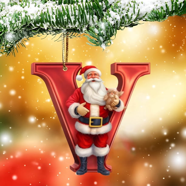 Personalized Acrylic Alphabet Christmas Ornaments DIY Hanging Decorations for Tree and Home