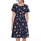 thumbnail image 1 of Disketp Autumn Leaves With Blue para Vestido de Manga Corta para Mujeres, Vestidos de Verano para Mujeres, Casual y Holgado para la Playa, 1 of 6