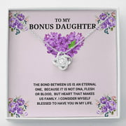 To My Bonus Daughter - Love Knot Necklace, Step Daughter, Adopted Daughter, Daughter In Law Gift, Future Daughter, From Step Dad, From Step Mom