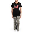 thumbnail image 4 of CafePress - Aloha Doxies In Red Women's Dark Pajamas - Women's Short Sleeve Print T-Shirt and Pants Dark Cotton Pajama Set, 4 of 7