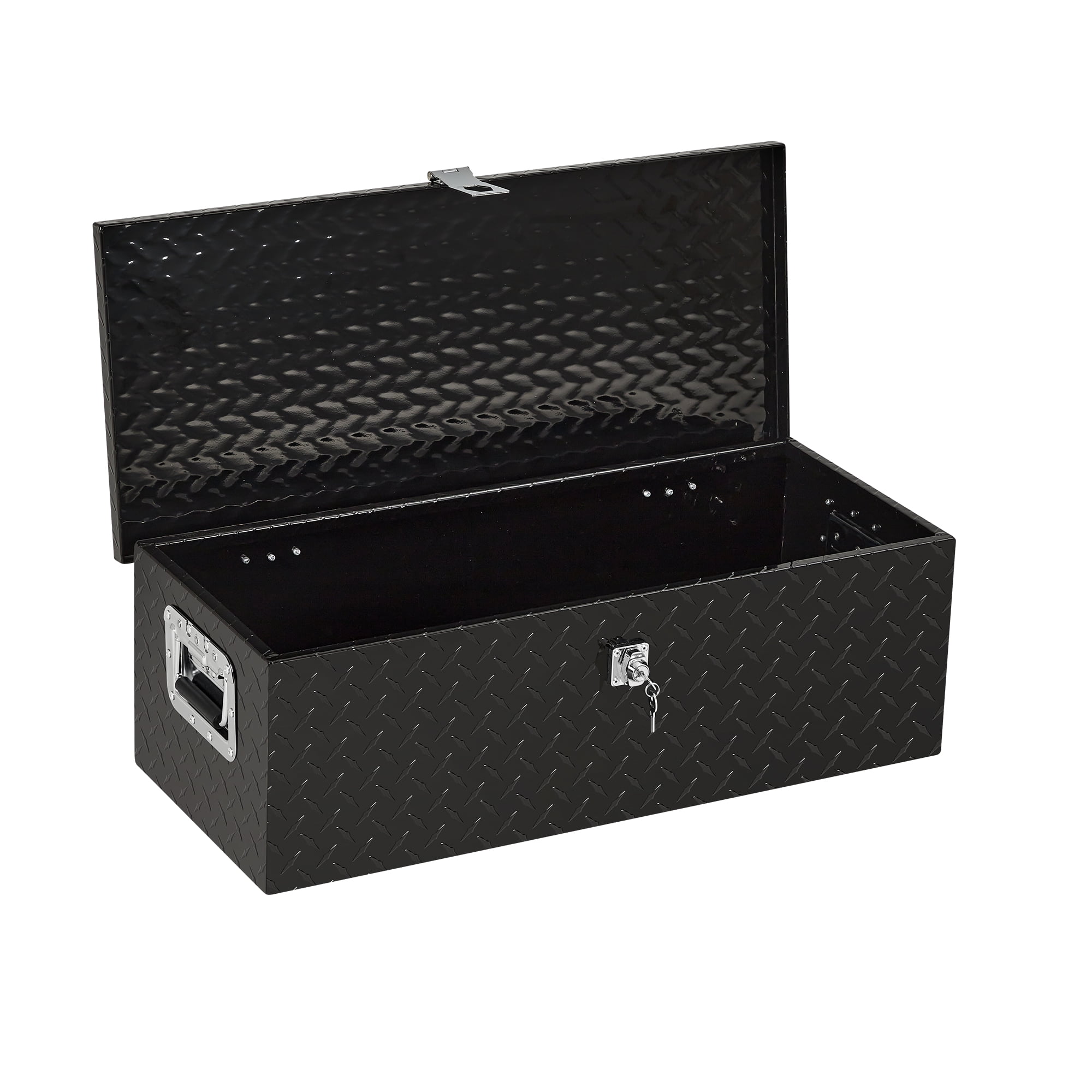 Heavy Duty Aluminum Truck Tool Box - Lockable Jobsite Storage Chest with Side Handles, Tool Organizer for Pickup Truck Bed, RV or Trailer