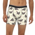 thumbnail image 2 of Xecao Chickens And Flowers Print Boxer Briefs for Men's Stretch Moisture-Wicking Underwear, Mid-Rise Classics breathable fabric, 2 of 7