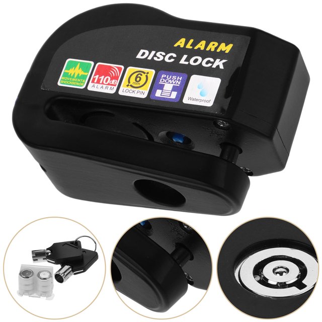 unbranded Black Electronic Disc Brake Lock for Motorcycles Bike Security Durable