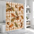 thumbnail image 5 of Thanksgiving Bathroom Shower Curtains with 12 Hooks Polyester Waterproof Shower Curtain for Stalls and Bathtubs Fall Farmhouse Leaves Cones Orange Plaid Decorative Bathroom Curtain 36x72 Inches, 5 of 8