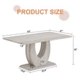 thumbnail image 4 of JUFU 63" Dining Table for 6, Faux Marble MDF Kitchen Dining Table, Modern Rectangular Dining Room Table with U-Shape Pedestal Base for Home Apartment, 4 of 8
