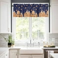 thumbnail image 2 of Christmas Navy Blue Kitchen Curtains, Winter House Star Candy Snowflake 3-Piece Kitchen Curtain Valance and Tiers Set 36 Inch Length, Rod Pocket Half Window Curtains for Cafe Living Room Bathroom, 2 of 4